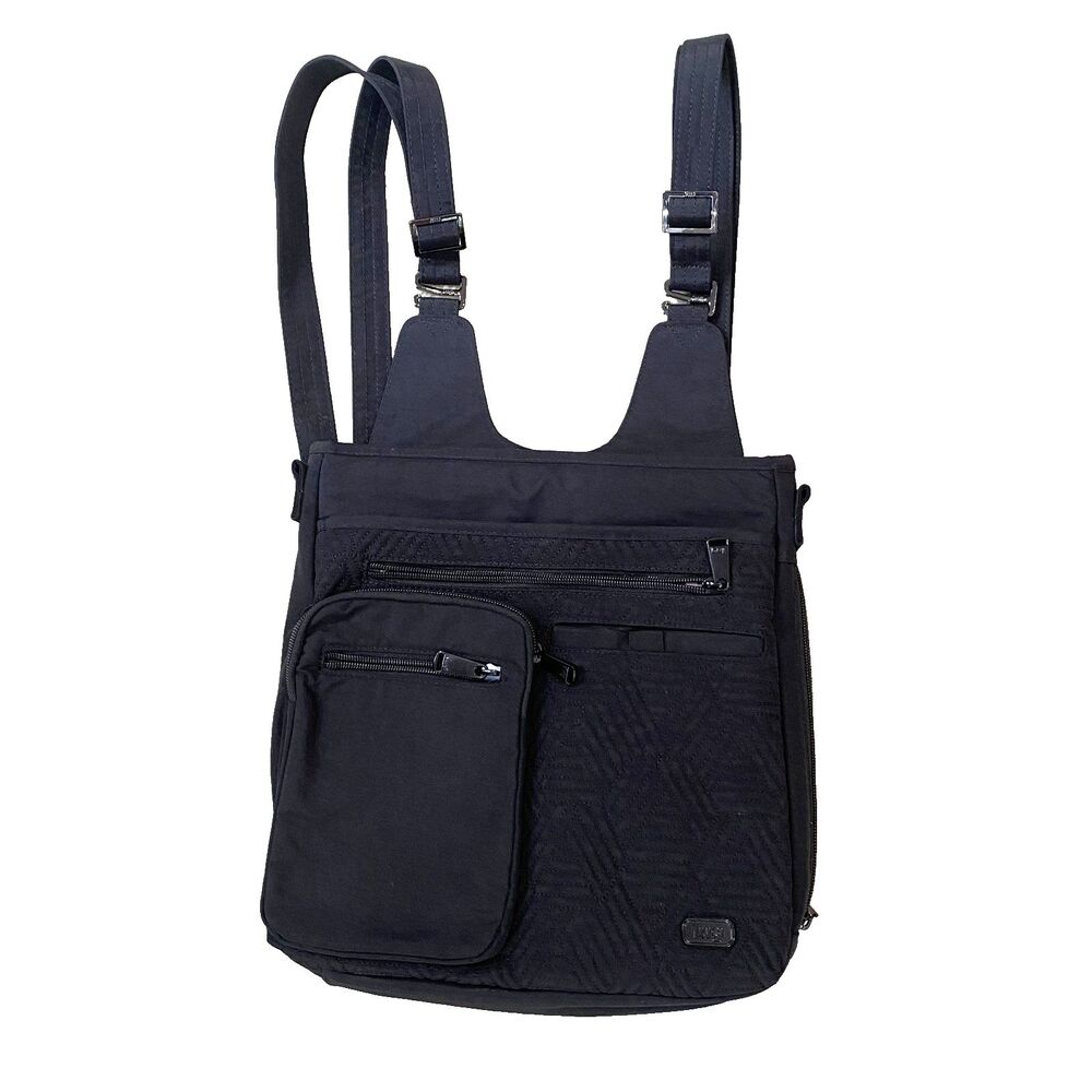 Lug Monorail Convertible 3 in 1 Black Travel Pockets Backpack